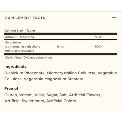 Solgar, Chelated Manganese, 100 Tablets, 100 Servings