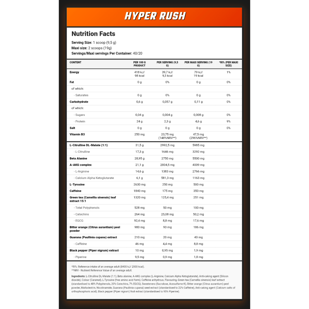 Superior 14, HYPER RUSH, 380G, 40 Servings