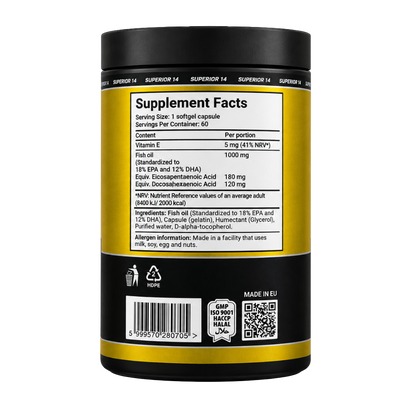 Superior 14, Omega 3 Softgel, 60 Softgel, 161g, 60 Servings
