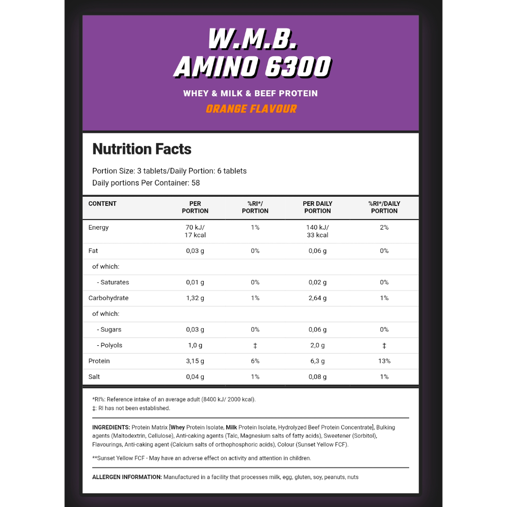 Superior 14, W.M.B. Amino 6300, 360 Tablets, 641g, 58 Servings