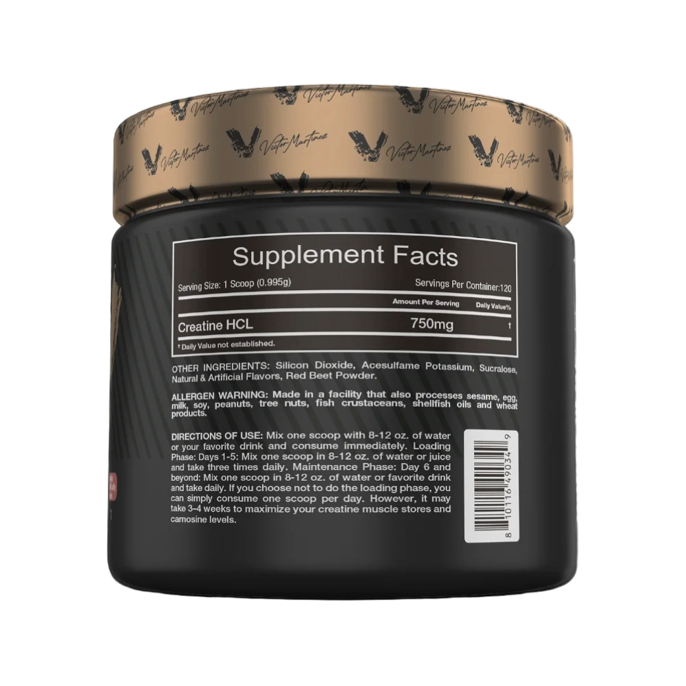 Victor Martinez, Ultra Pure Creatine Hcl, 120G, 120 Servings