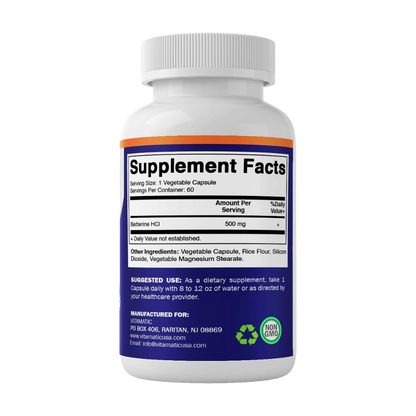 Vitamatic, Berberine 500mg, 60 Vegetable Capsules, 60 Servings