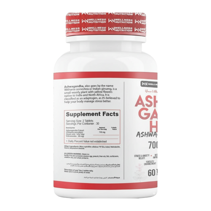 Wellness Nutrition, Ashwagandha, 700mg, 60 Tablets, 30 Servings