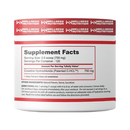 Wellness Nutrition, Creatine HCL, 120g, 120 Servings