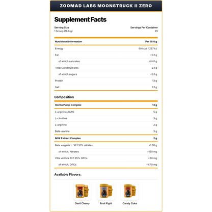 ZooMad Labs, MOONSTRUCK® II Zero, 540g, 29 Servings