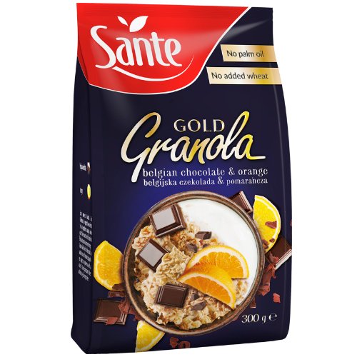 Sante Granola Gold – Belgian Chocolate & Orange 300g
