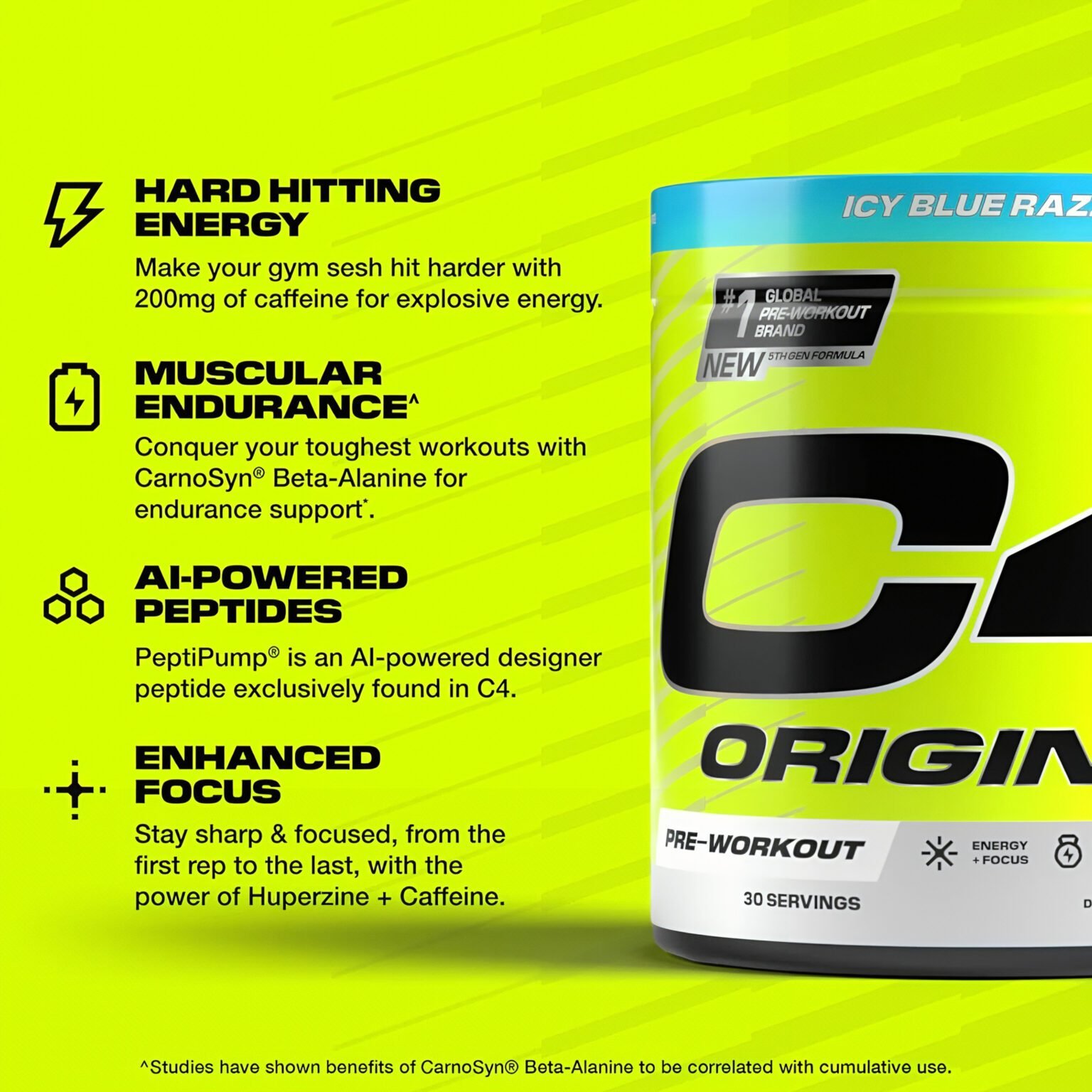 بري ورك اوت Cellucor C4 Original - 275 جم - 30 حصة - الصورة 4