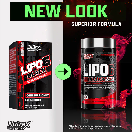 Nutrex Lipo 6 Black - كبسولات سوداء فائقة التركيز - تسريع الأيض وزيادة الطاقة