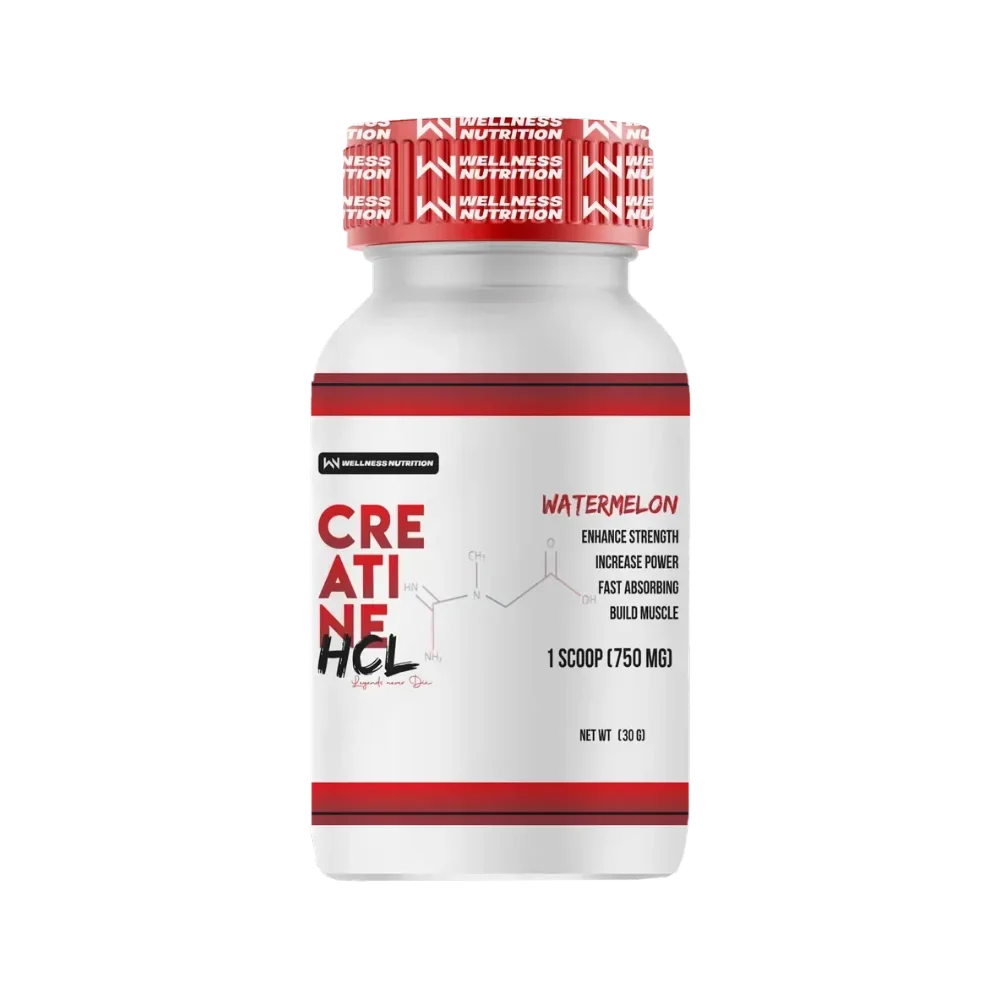Wellness Nutrition Creatine HCL 30g - كرياتين اتش سي ال ويلنيس نيوتريشن 30 حصة بدون انتفاخ