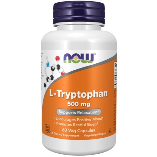 Now L-Tryptophan 500 mg 60 Veg Capsules