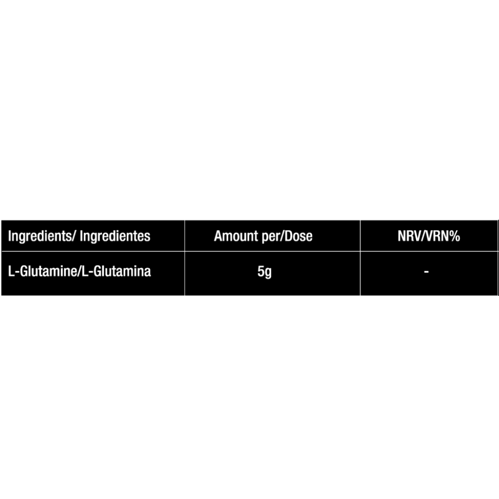 Marvelous Nutrition, Glutamine, 300g, 60 servings nutrition facts — Nutrition Facts panel / جدول القيم الغذائية