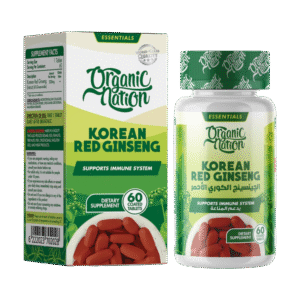 Red Korean Ginseng Organic Nation - جنسنج كوري أحمر اورجانيك نيشن 200 مجم - 60 قرص