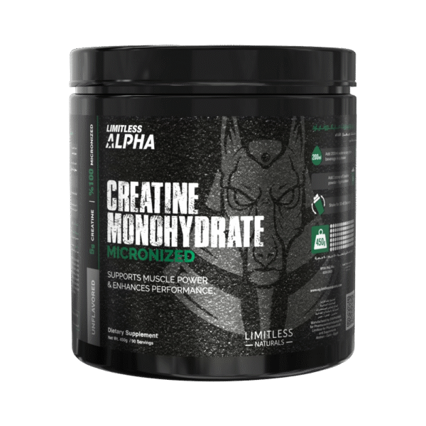 Limitless Alpha, Creatine Monohydrate Micronized, Unflavored, 450g, 90 Servings