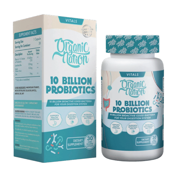 Organic Nation, 10 Billion Probiotics, 30 Capsules, 30 Servings