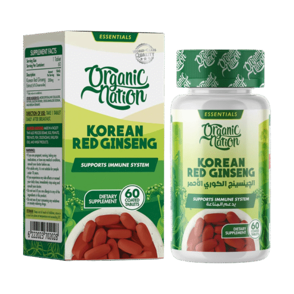 Organic Nation, Red korean ginseng, 60 Tablets, 60 Servings