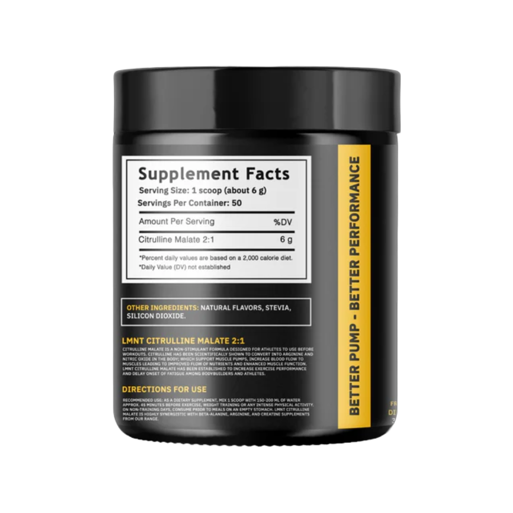 Lmnt Labs, Citrulline Malate, 300g, 50 Servings Fruit Punch — Back panel / الوجه الخلفي بالمكونات