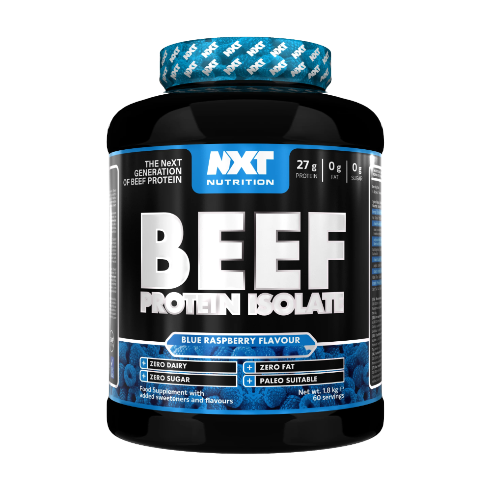 NXT Nutrition Beef Protein Isolate 1.8kg Blue Raspberry - بروتين لحم بقري معزول 60 حصة خالٍ من اللاكتوز