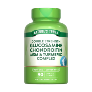 NATURE’S TRUTH, Double Strength Glucosamine Chondroitin MSM and Turmeric Complex, 90 Coated Caplets, 30 Servings