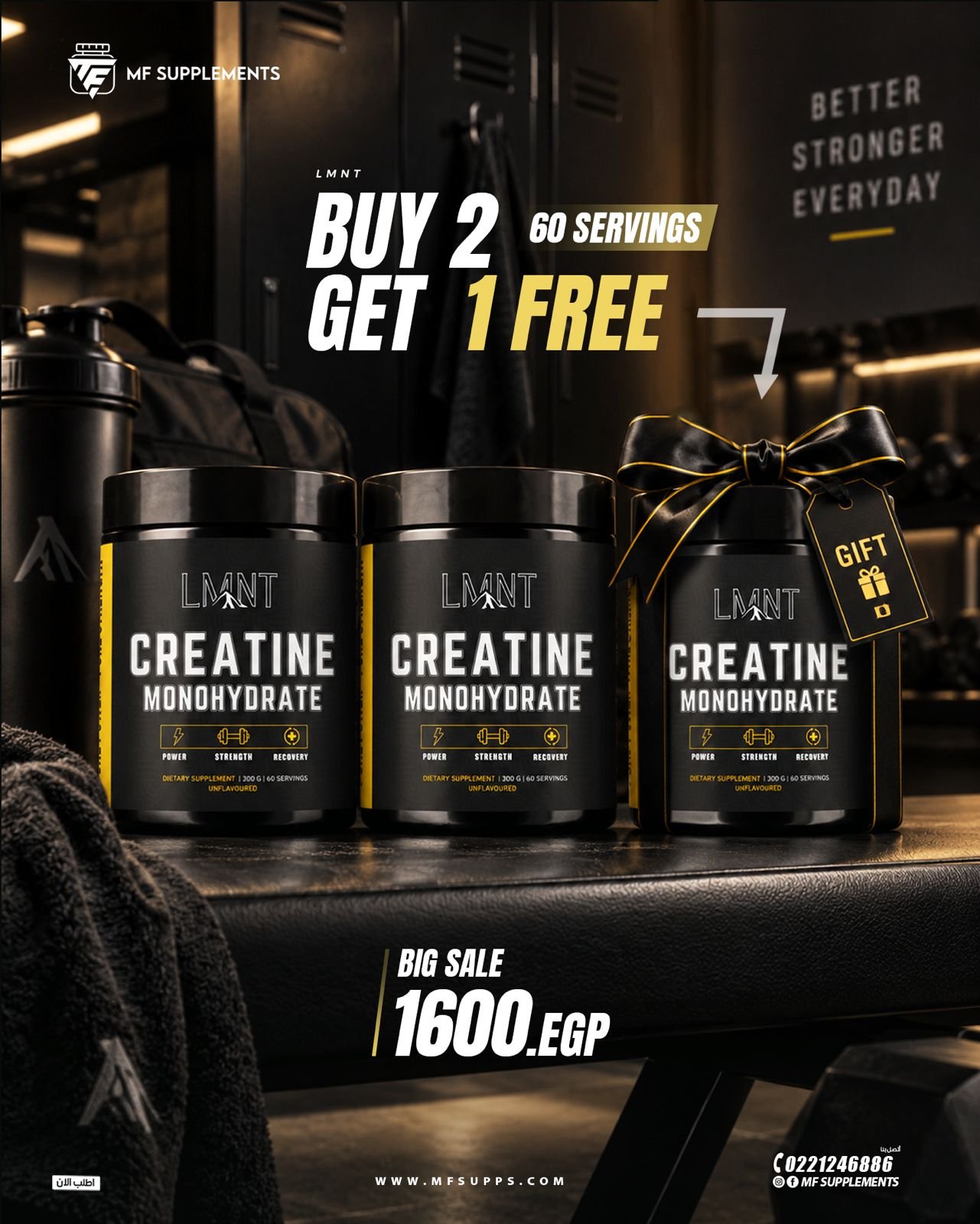 Bundle Buy 2 Get 1 Free( LMNT Creatine monohydrate 300g )